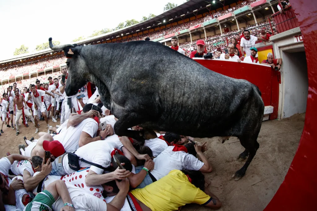 Running of the Bulls in Pamplona, Spain