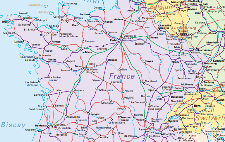 eurail map france