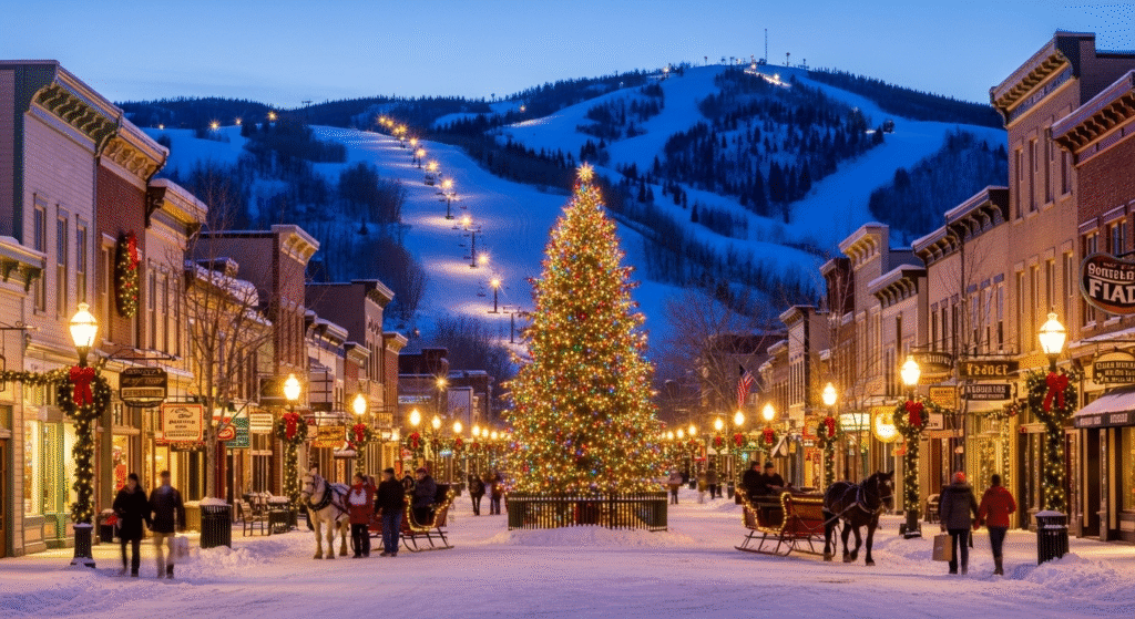 Park City Utah festive winter feel