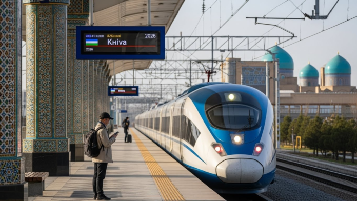 A picture of high-speed train in Khiva