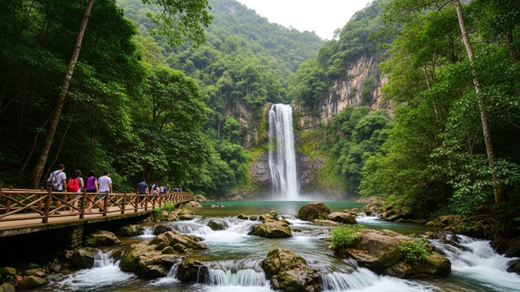 A photo of natural waterfal on Phu Quoc Island