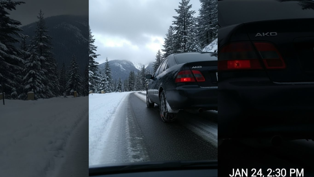 Driving a car on Srinagar to Gulmarg in January 