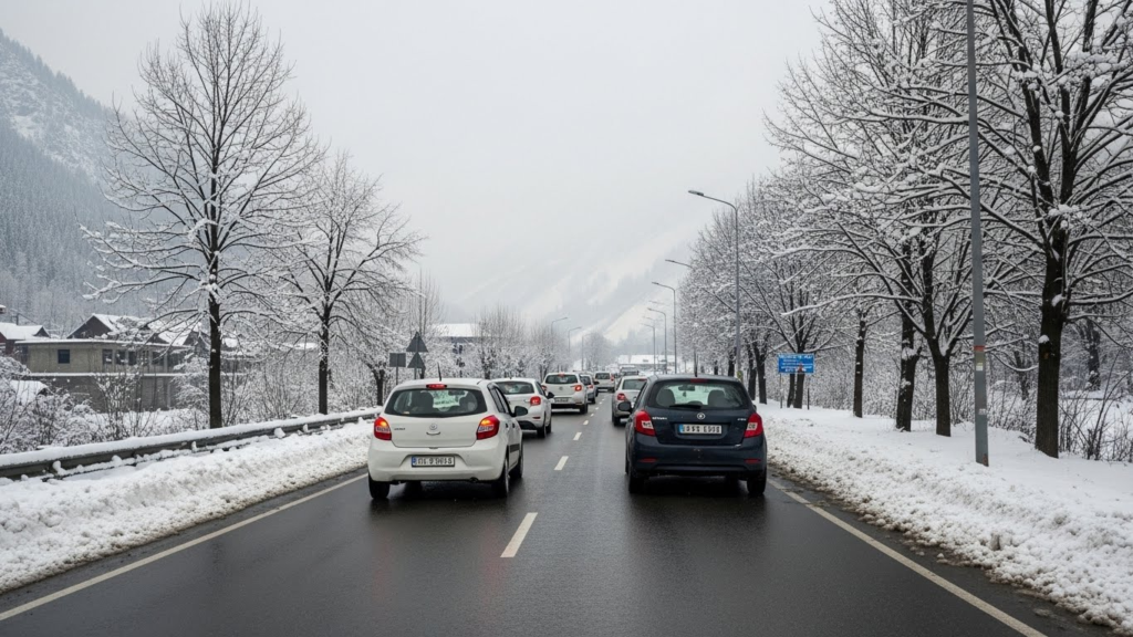 Srinagar to Gulmarg road image in January