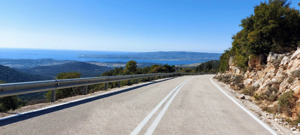 A highway in Kefalonia Island in greece 