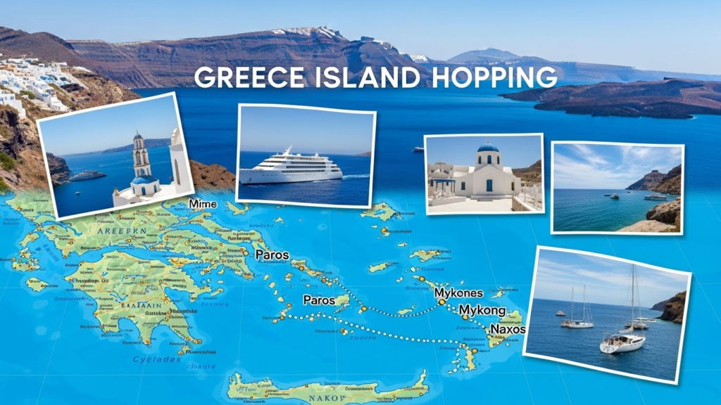 greece island hopping route map
