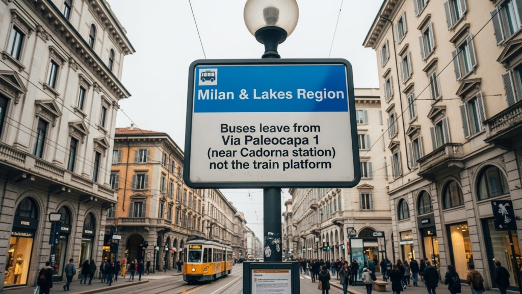 View of a Tram bus at a staion in Milan