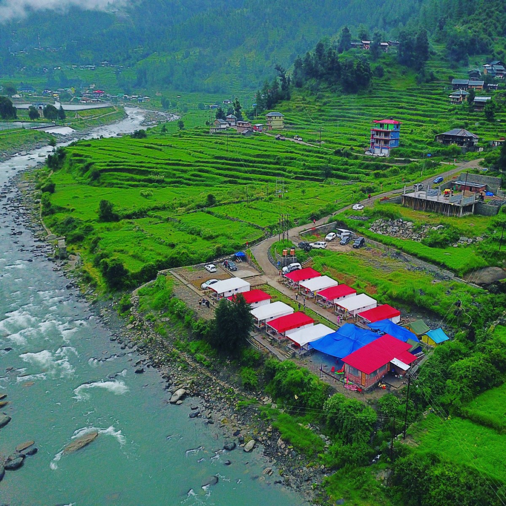 Barot Valley drone view image