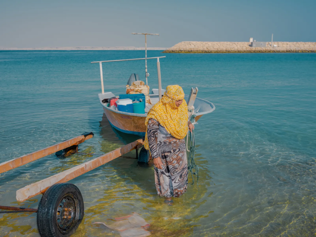 A boat owner woman in Strait of Hormuz