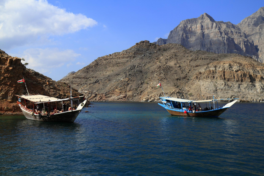 A Traditional Wooden Dhow Boat in Musandam, Oman