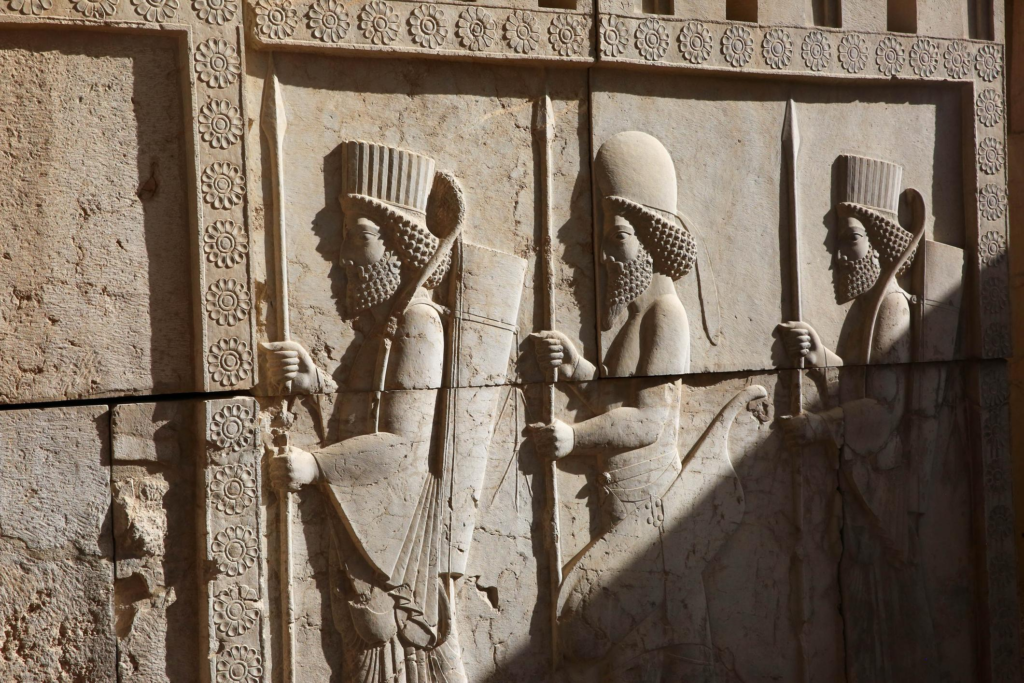 Ancient stone ruins and monumental columns of Persepolis