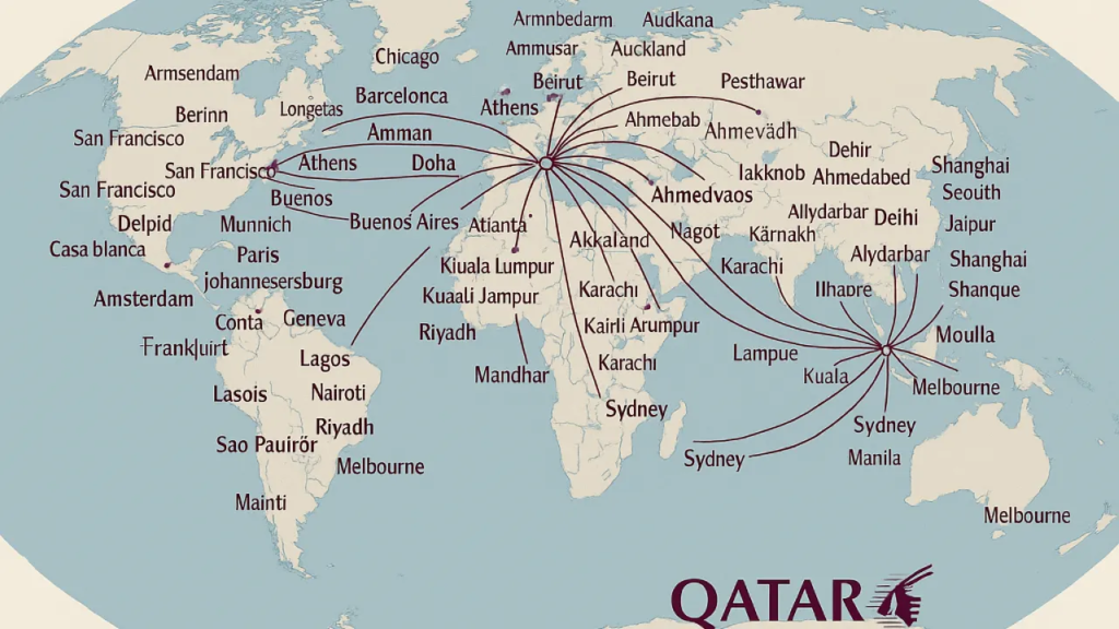 Qatar Airways Route & Destinations Map