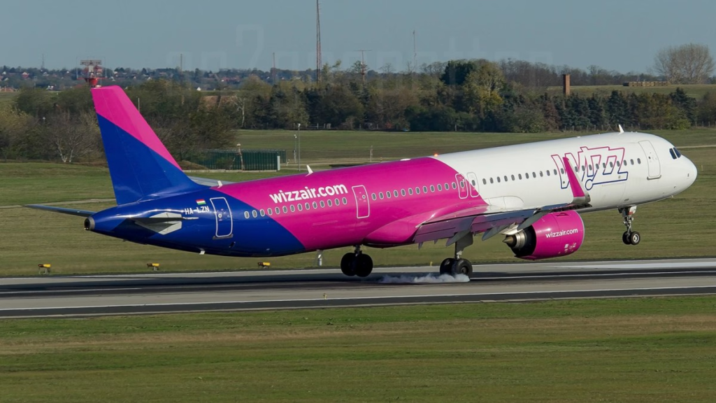 Wizz Air Aircraft on runway ready to fly