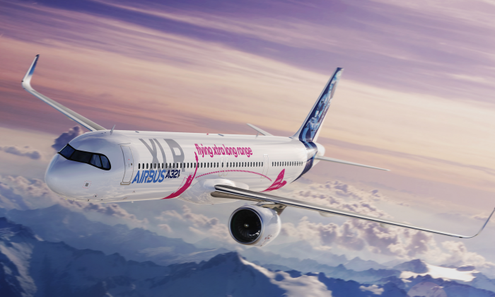 Airbus A321 aircraft in air