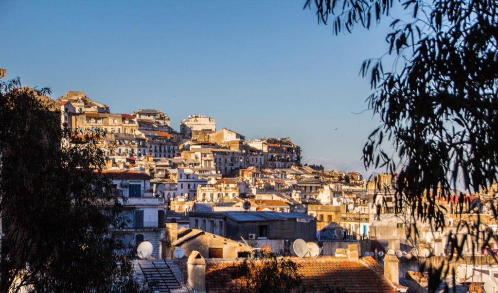 White buildings seen from streets of Algiers (Alger), Algeria