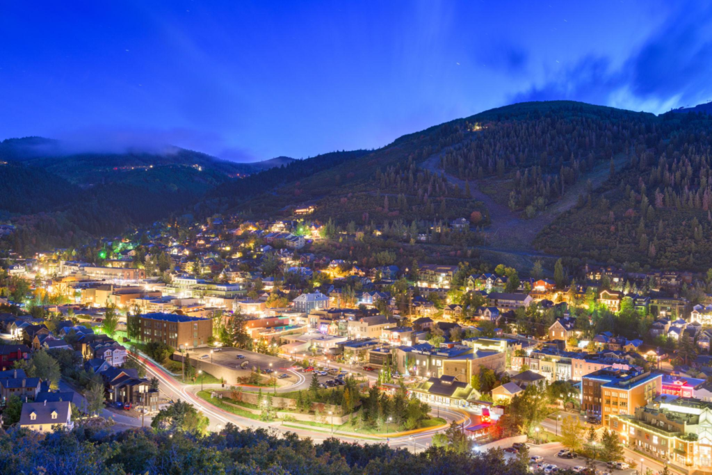 Aerial view of Park City, Utah, USA