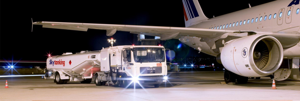 image of Aviation fueling at airport runway