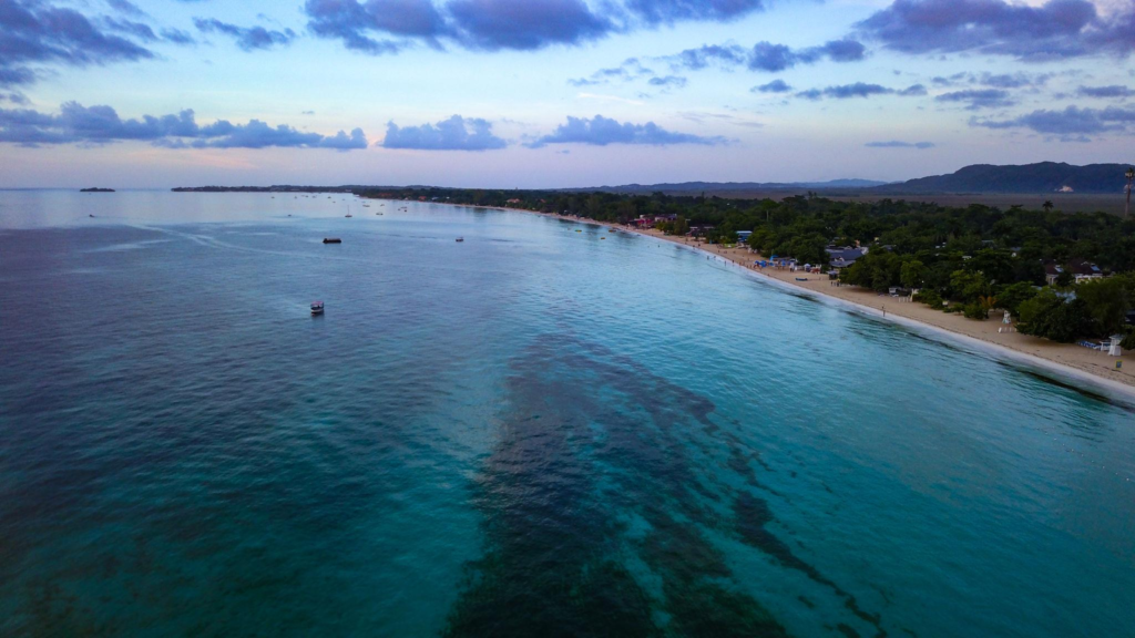 aerial view of Seven Mile Beach