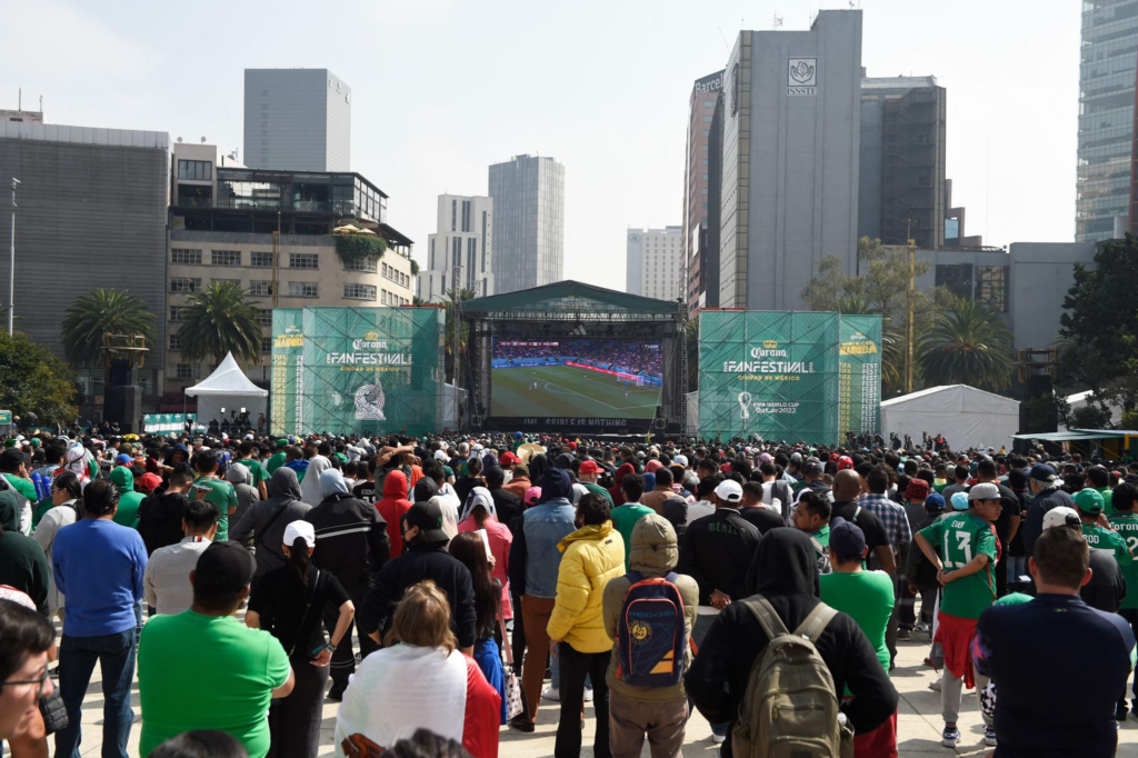 Outdoor football fan festival in Mexico City