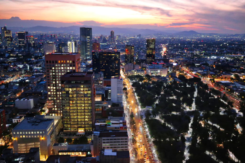 Rooftop skyline view in CDMX