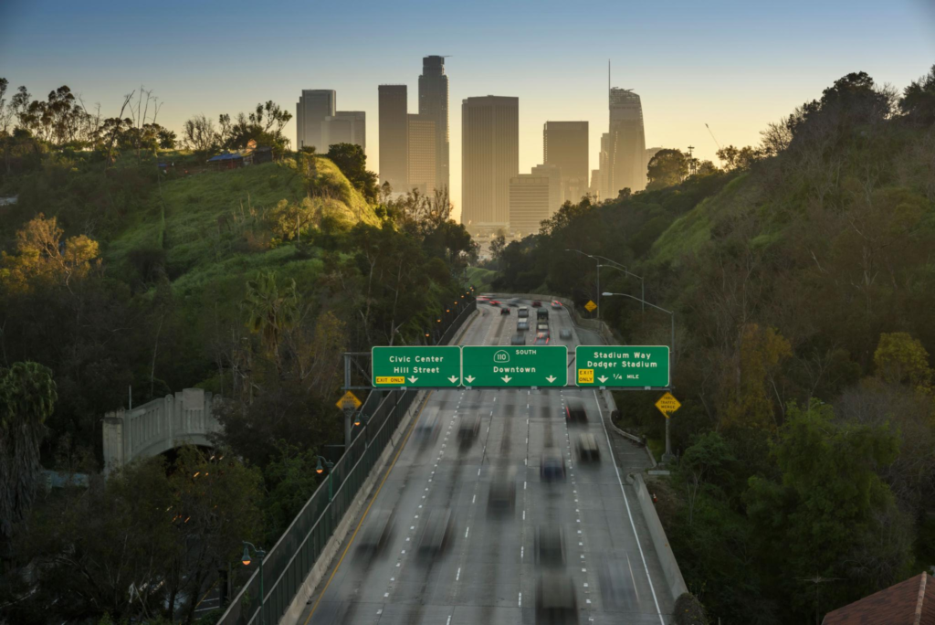 Los Angeles traffic during major event