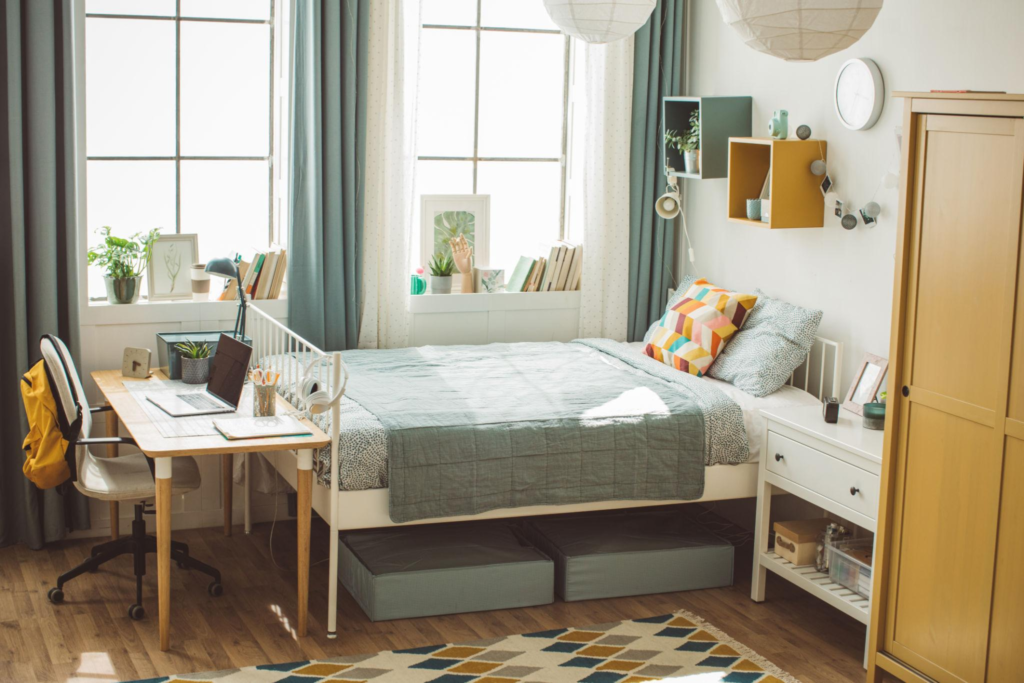University dorm room for summer travelers