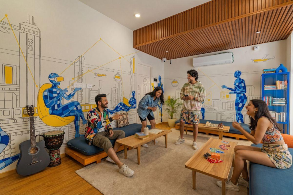 Backpacker hostel common area for FIFA World Cup travelers