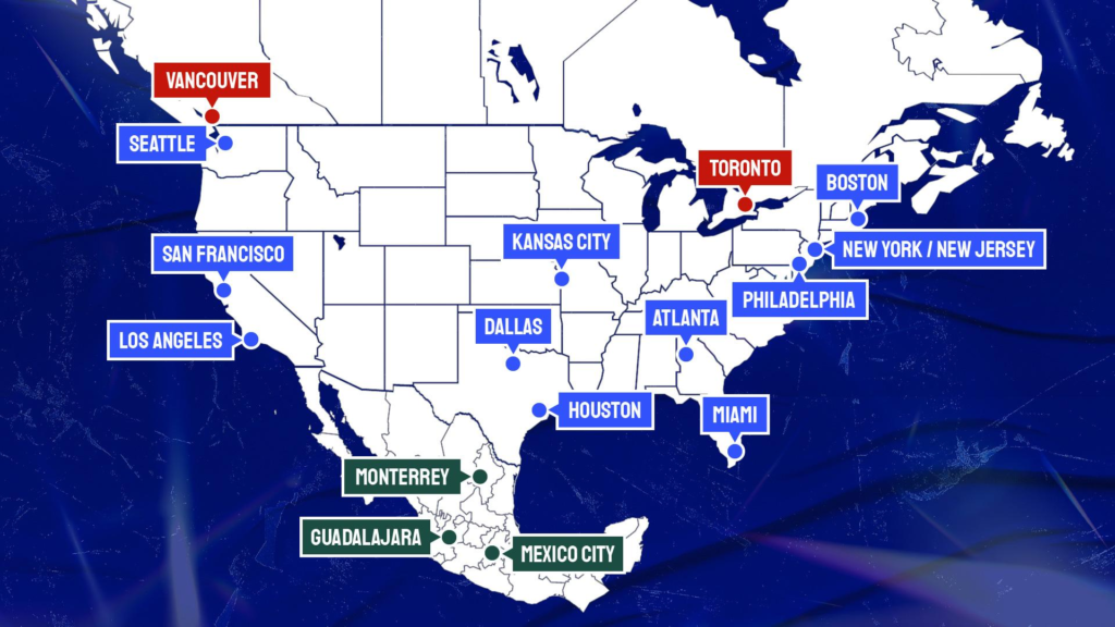 World Cup 2026 city cluster travel planning map