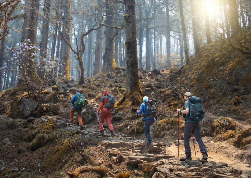A team of Hikers on Lotus-Born Trail in Bhutan 