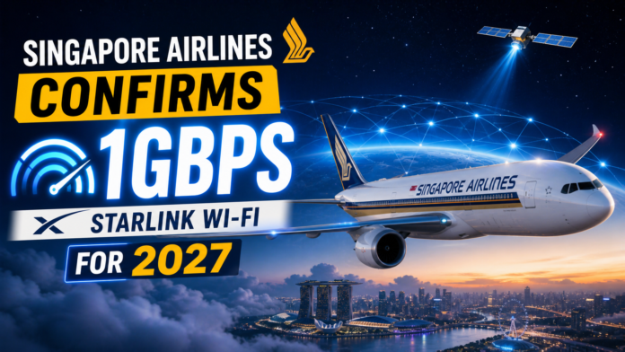 Singapore Airlines Confirms 1GBPS Starlink Wi-Fi for 2027