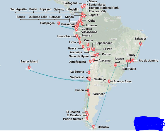 south america map