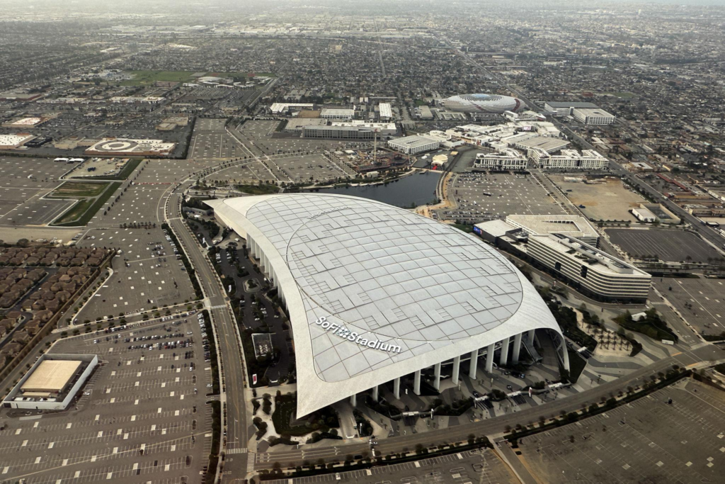 SoFi Stadium Los Angeles aerial view