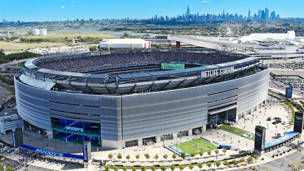 Aerial view of MetLife Stadium in East Rutherford New Jersey