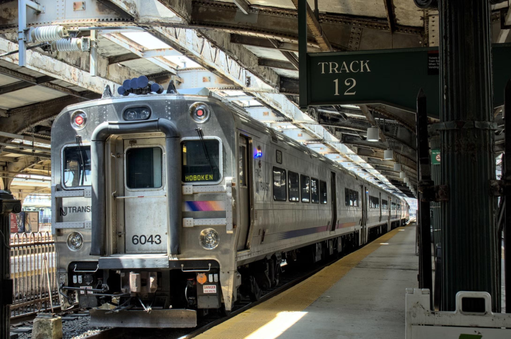 NJ TRANSIT train for MetLife Stadium travel