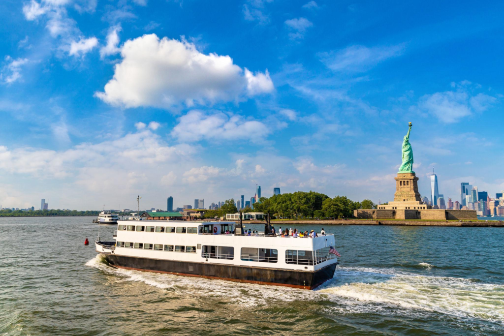 Statue of Liberty ferry in New York Harbor