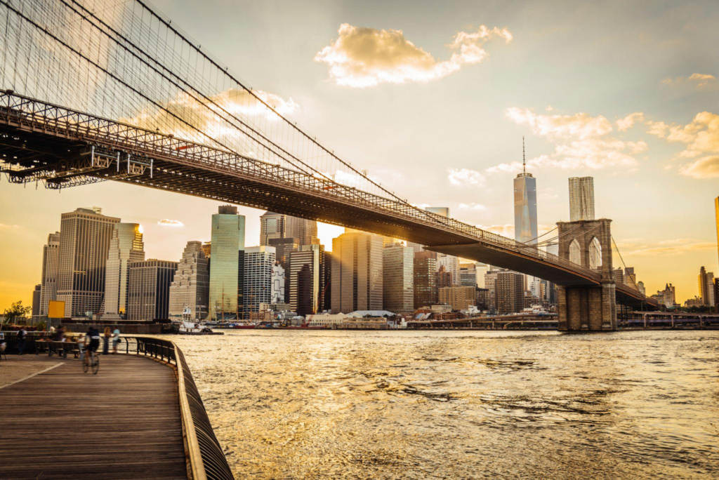Brooklyn Bridge at sunset