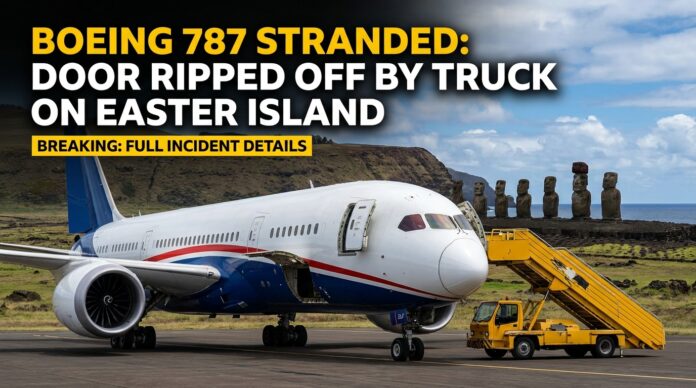 LATAM Airlines Boeing 787 Stranded on Easter Island After Airstair Truck Rips Off Cabin Door