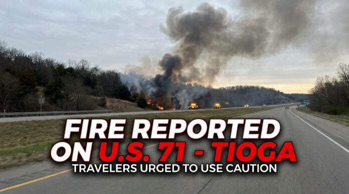 Fire Reported On U.S. Highway 71 In Tioga