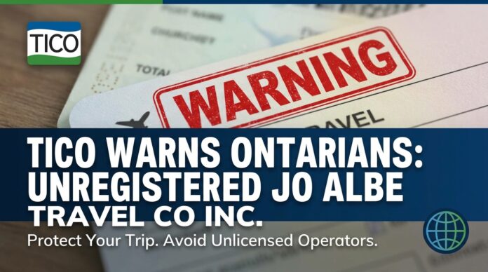 TICO Warns Ontarians for Unregistered Jo Albe Travel Co Inc