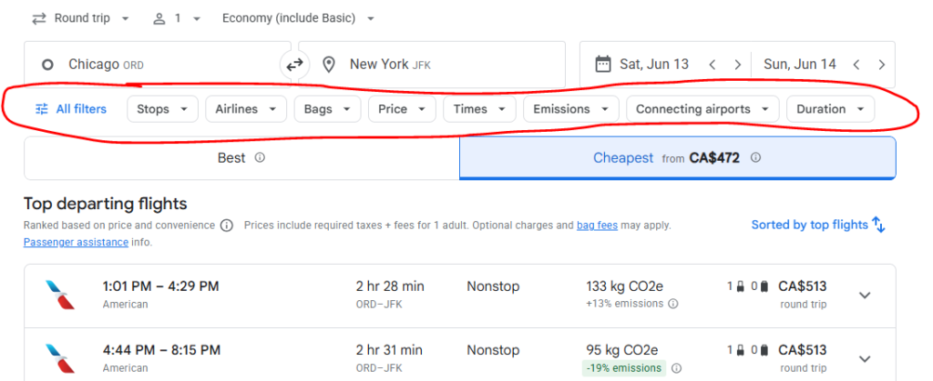 How to Filter for the Perfect Flight on Google Flights
