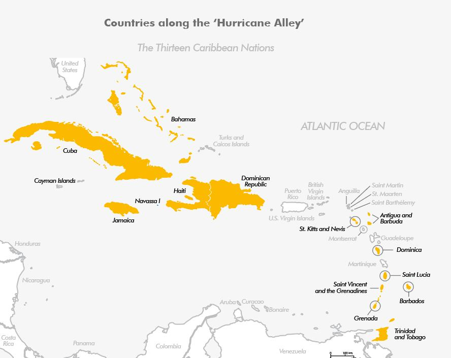 Caribbean Hurricane Map