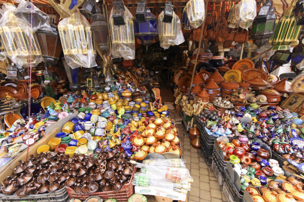 The view of Bazaar in Fez Morocco