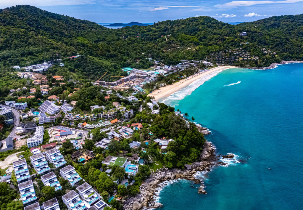 The Aerial view of Kata Beach near Patong on Phuket Island, Thailand