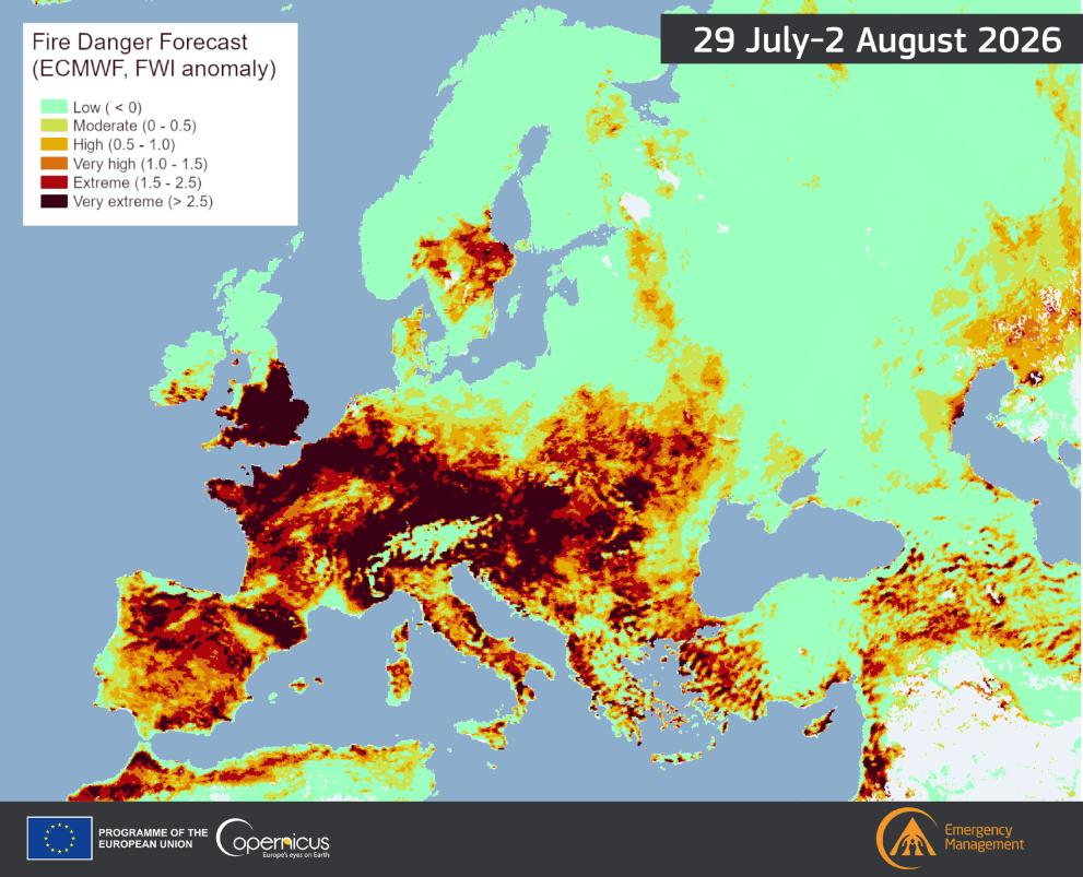 Europe Wildfires Map 2026