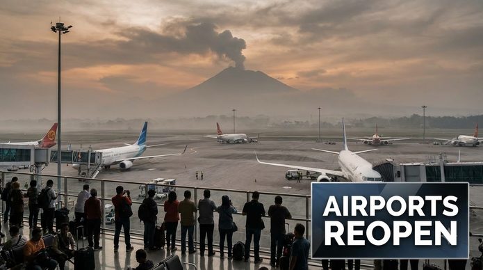 Six Indonesian Airports Reopen as Anak Krakatau Volcanic Ash Clears Six Indonesian Airports Reopen as Anak Krakatau Volcanic Ash Clears