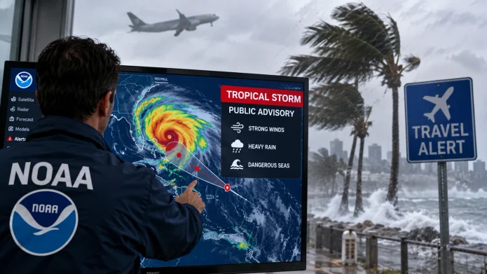 NOAA Issues Active Tropical Storm Public Advisory for Routes