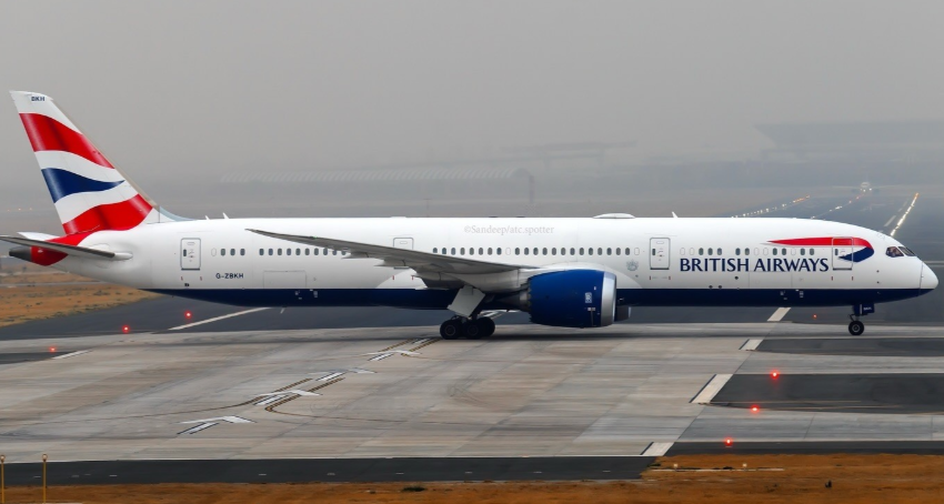 British Airways plane on runway