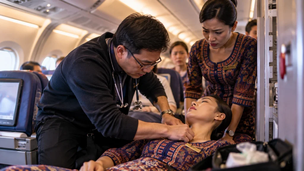 Passenger Doctor Saves Unconscious Singapore Airlines Crew Member Mid-Flight