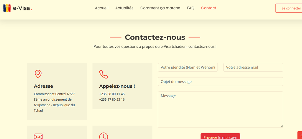 Chad Online eVisa Portal